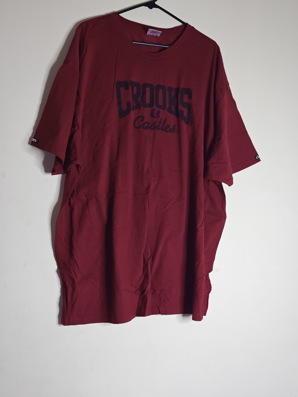 Crooks & Castles Men's Crew Neck T-Shirt - Maroon 4XL
